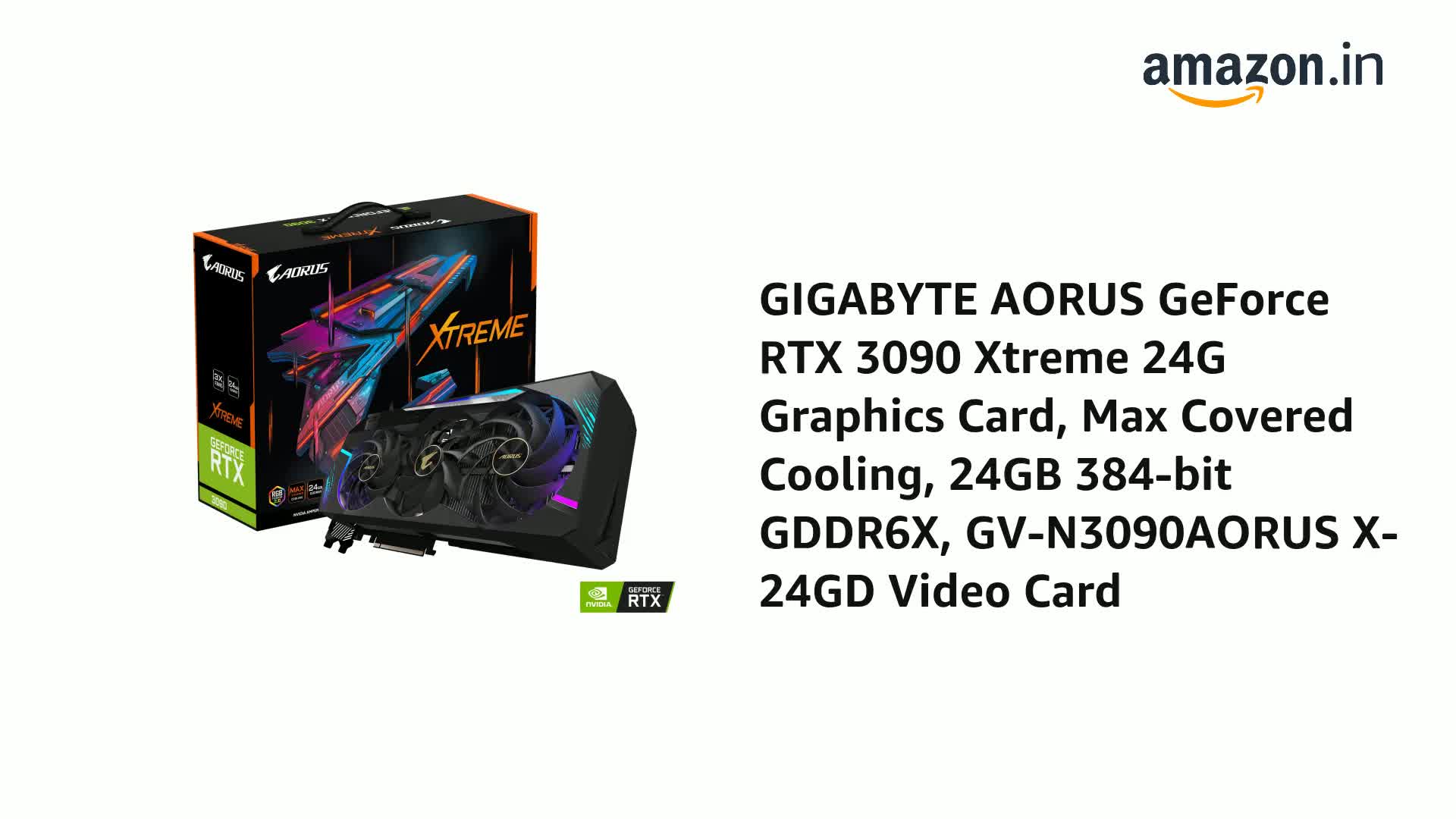 Amazon.in: Buy GIGABYTE AORUS GeForce RTX 3090 Xtreme 24G Graphics
